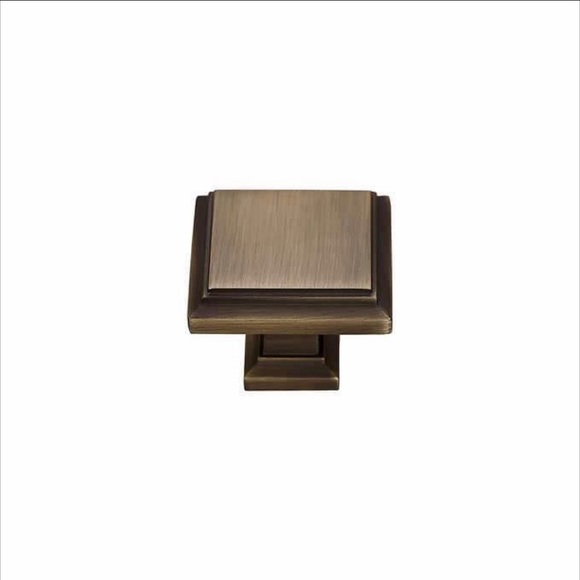 Sapphire Accent 1.25” x 1.25” Modern Cabinet Knobs NEW Aged Bronze Color - Picture 3 of 3